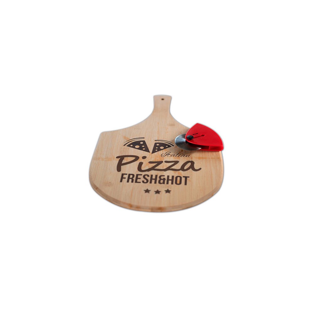 Set De Pizza Tabla Bamboo+ Cortador Set De Pizza Tabla Bamboo+ Cortador
