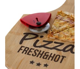 Set De Pizza Tabla Bamboo+ Cortador