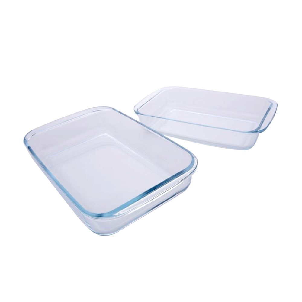 Set De Dos Fuentes De Vidrio Rectangulares Set De Dos Fuentes De Vidrio Rectangulares